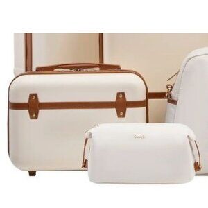 CooLife Hard Shell Cosmetics Train Case and Toiletry Bag